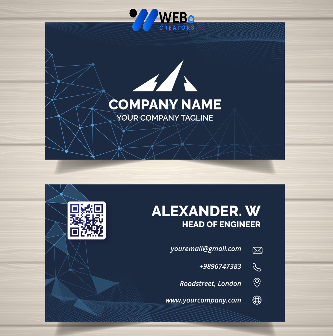 Elegant Professional Business card design with golden stripes Agency in Glasgow, Uk
