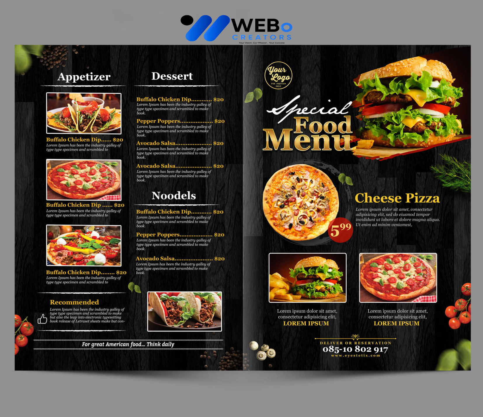 Modern restaurant menu design Glasgow, Uk 2026 café menu layout food branding design services